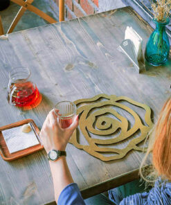 زیر بشقابی طرح گل دو تایی رومادون سری 108