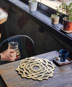 ست 2 عددی زیر بشقابی طرح گل رومادون سری 115