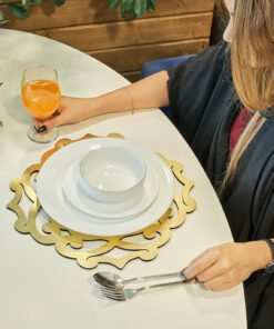 ست 2 عددی زیر بشقابی طرح گل رومادون سری 115