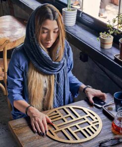 ست زیر بشقابی 2 عددی طرح گرد رومادون سری 118