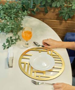 ست زیر بشقابی 2 عددی طرح گرد رومادون سری 118