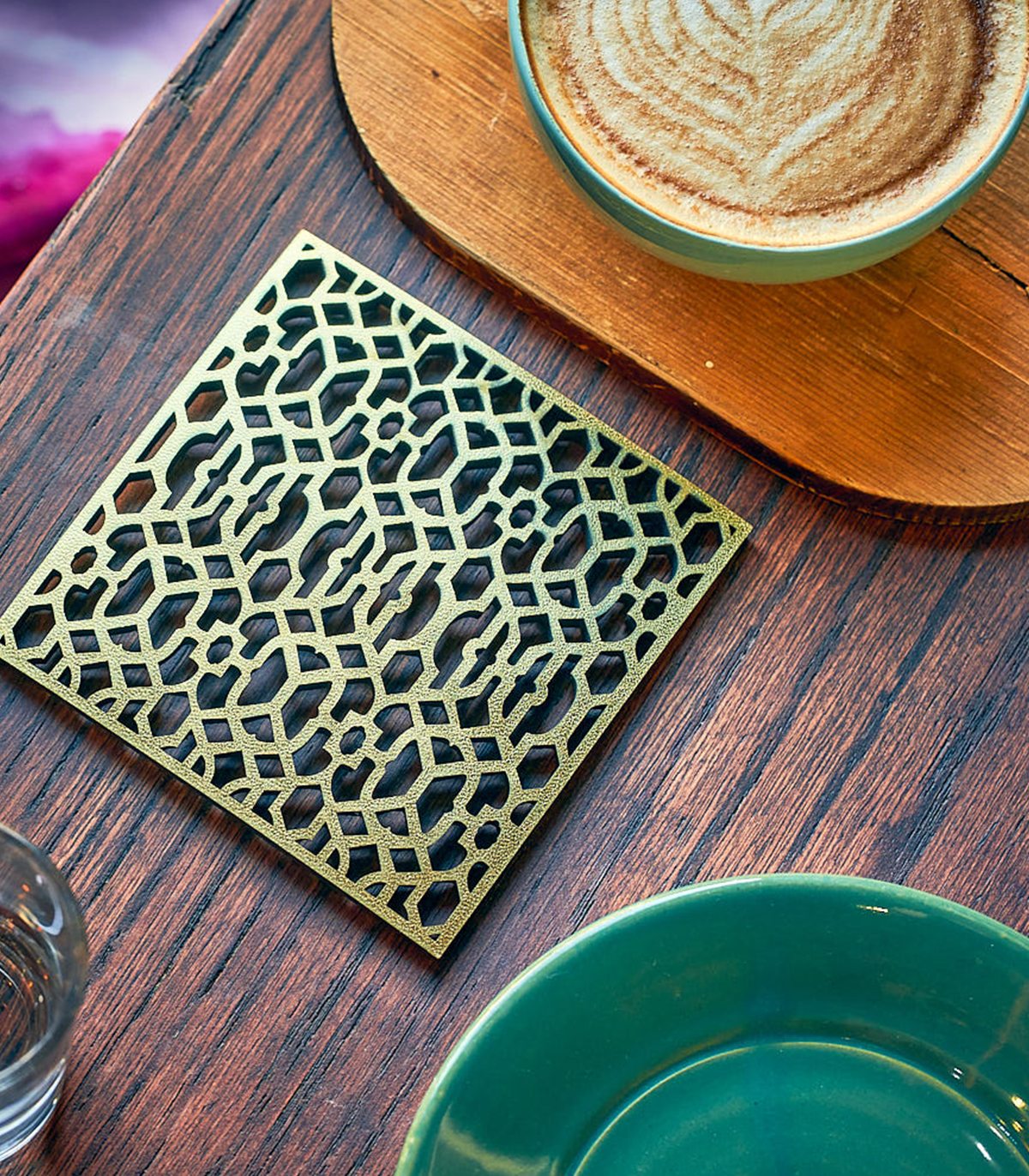 ست زیرلیوانی 2عددی مربعی کد 154