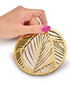 ست زیرلیوانی 2عددی گرد برگی کد 195