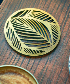 ست زیرلیوانی 2عددی گرد برگی کد 195