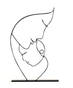 مجسمه فلزی مینیمال مادر مدل کد 7039