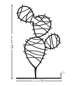 مجسمه فلزی مینیمال مدل کاکتوس کد 7045