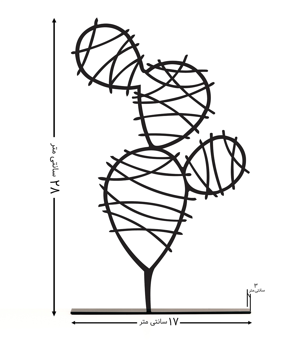 مجسمه فلزی مینیمال مدل کاکتوس کد 7045