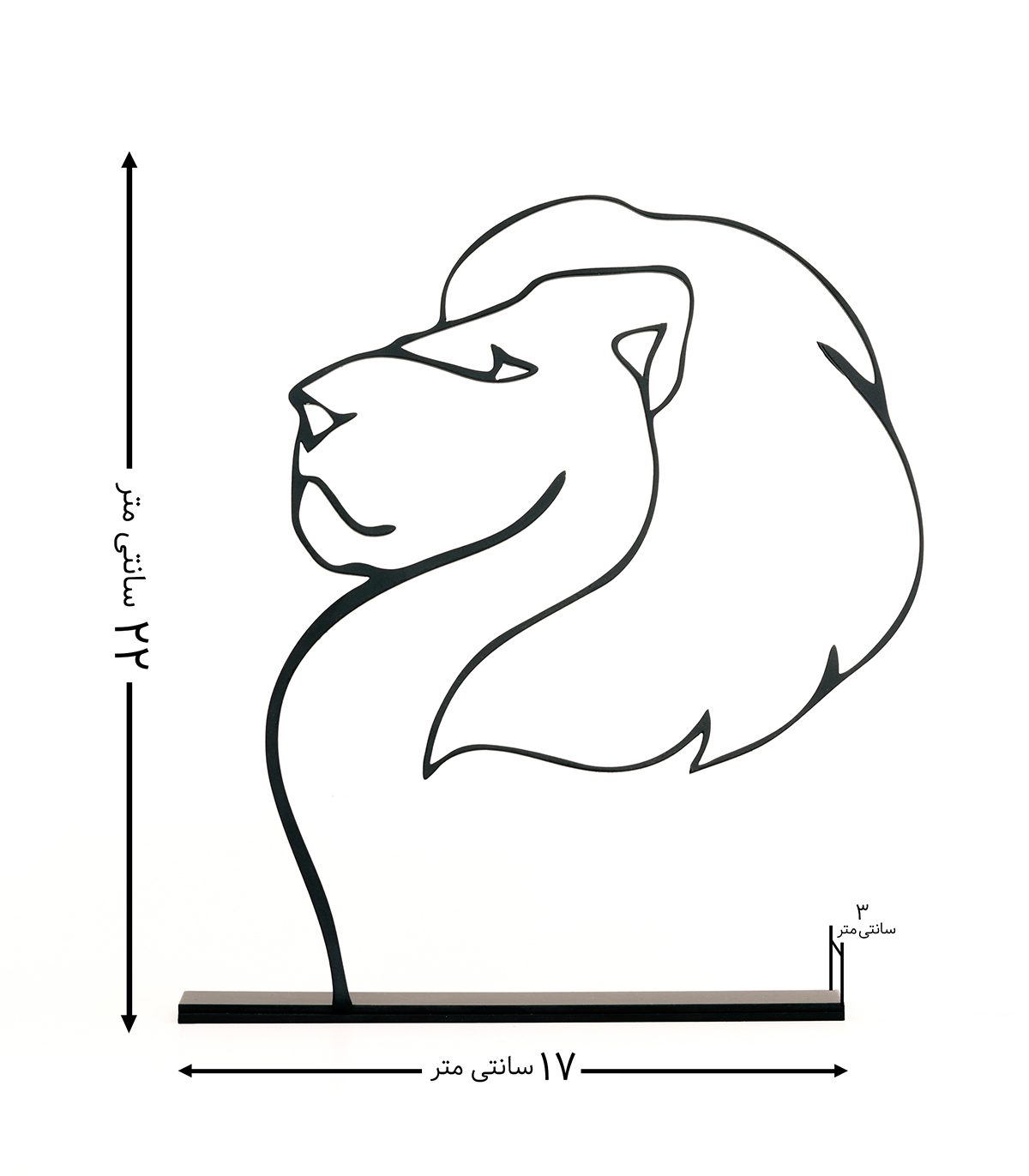 مجسمه فلزی مینیمال مدل شیر کد 7058