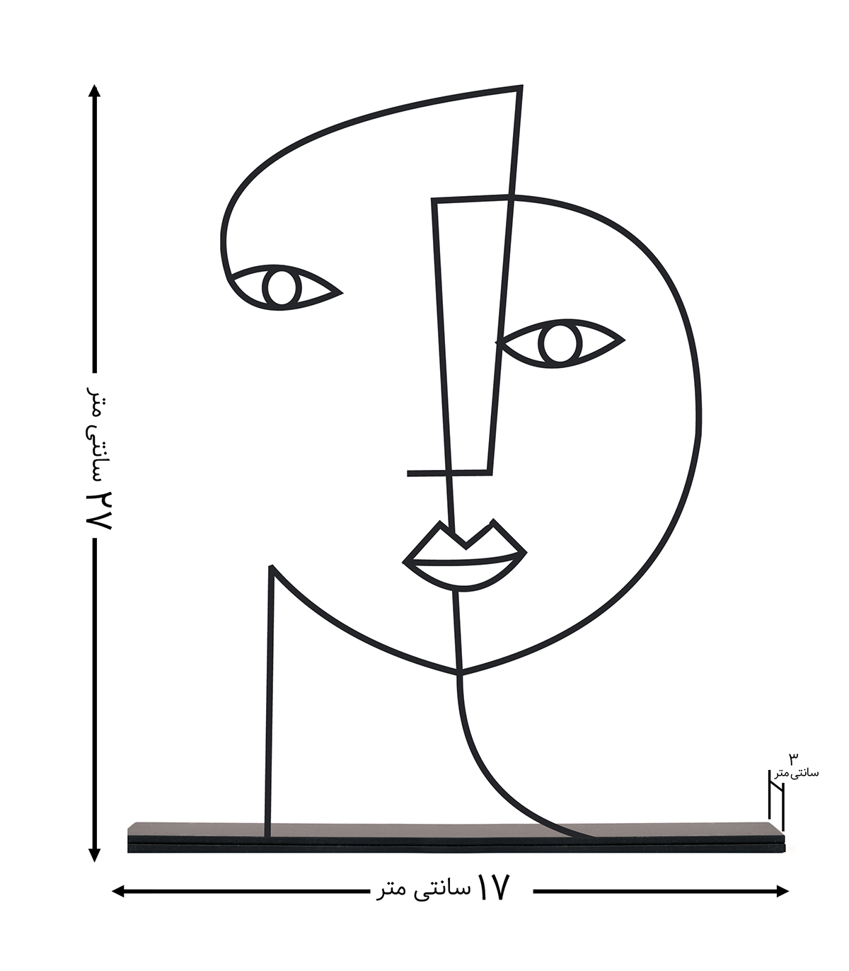 مجسمه فلزی مینیمال مدل دلنواز کد 7081