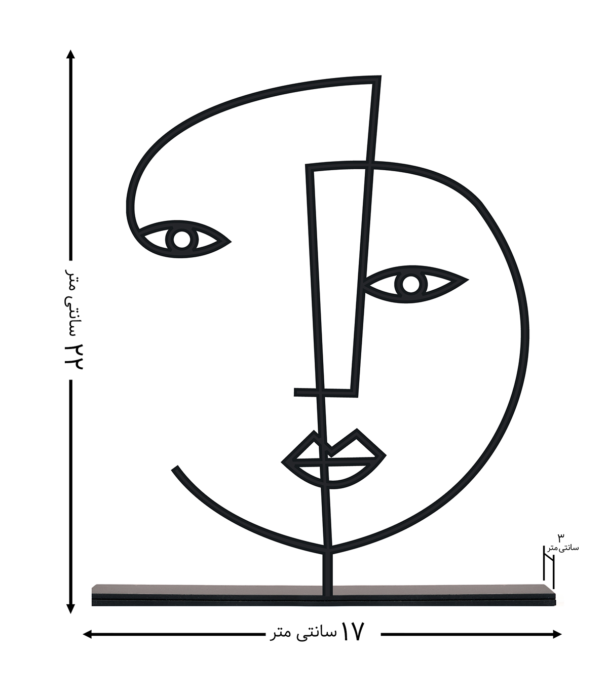 مجسمه فلزی مینیمال مدل نرگس کد 7089
