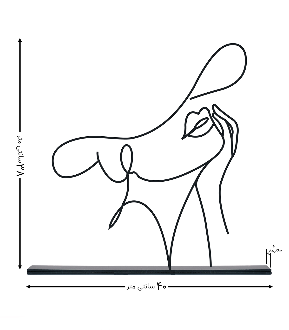 مجسمه مینیمال فلزی مدل نسترن کد 7121