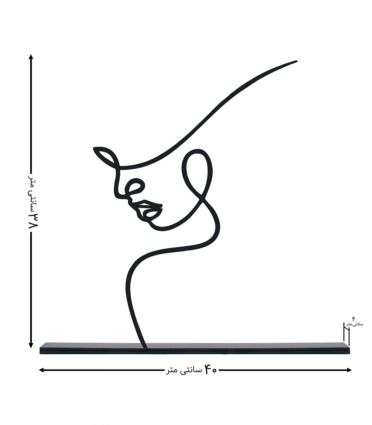 مجسمه فلزی سبک مینیمال مدل ماهور کد 7124