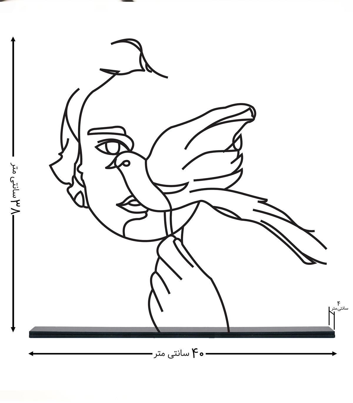 مجسمه مینیمال فلزی مدل مهرسا کد 7126