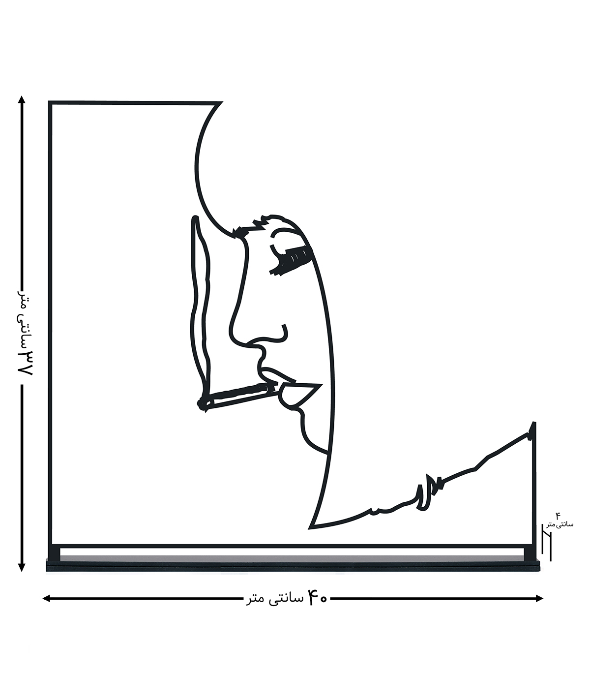 مجسمه فلزی سبک مینیمال مدل سیگار کد 7142