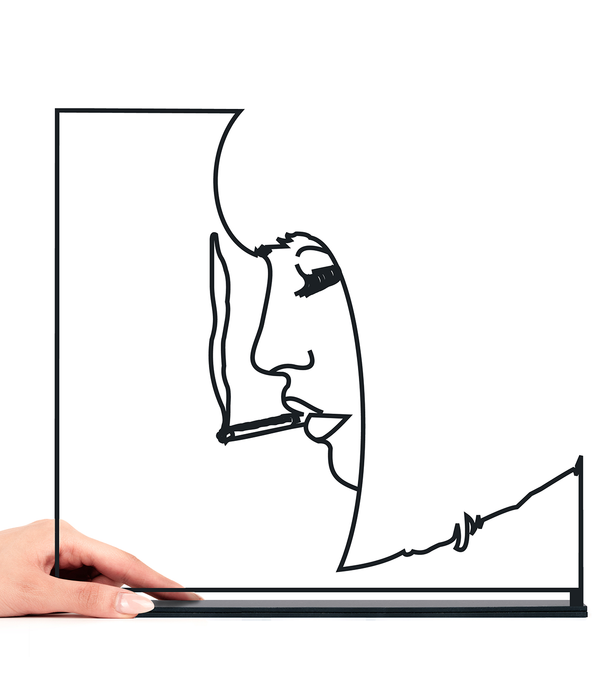 مجسمه فلزی سبک مینیمال مدل سیگار کد 7142