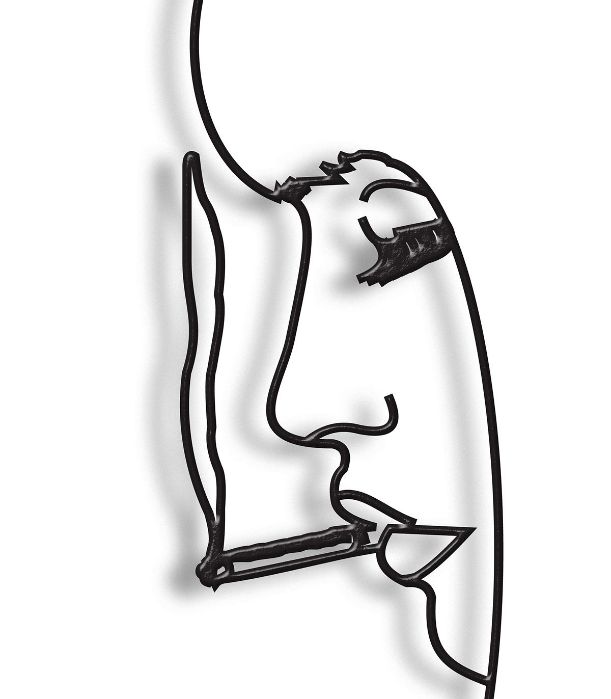 مجسمه فلزی سبک مینیمال مدل سیگار کد 7142