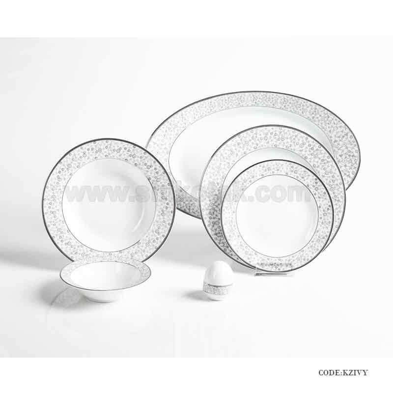 سرویس ظروف چینی 6 نفره زرین طرح ایوی