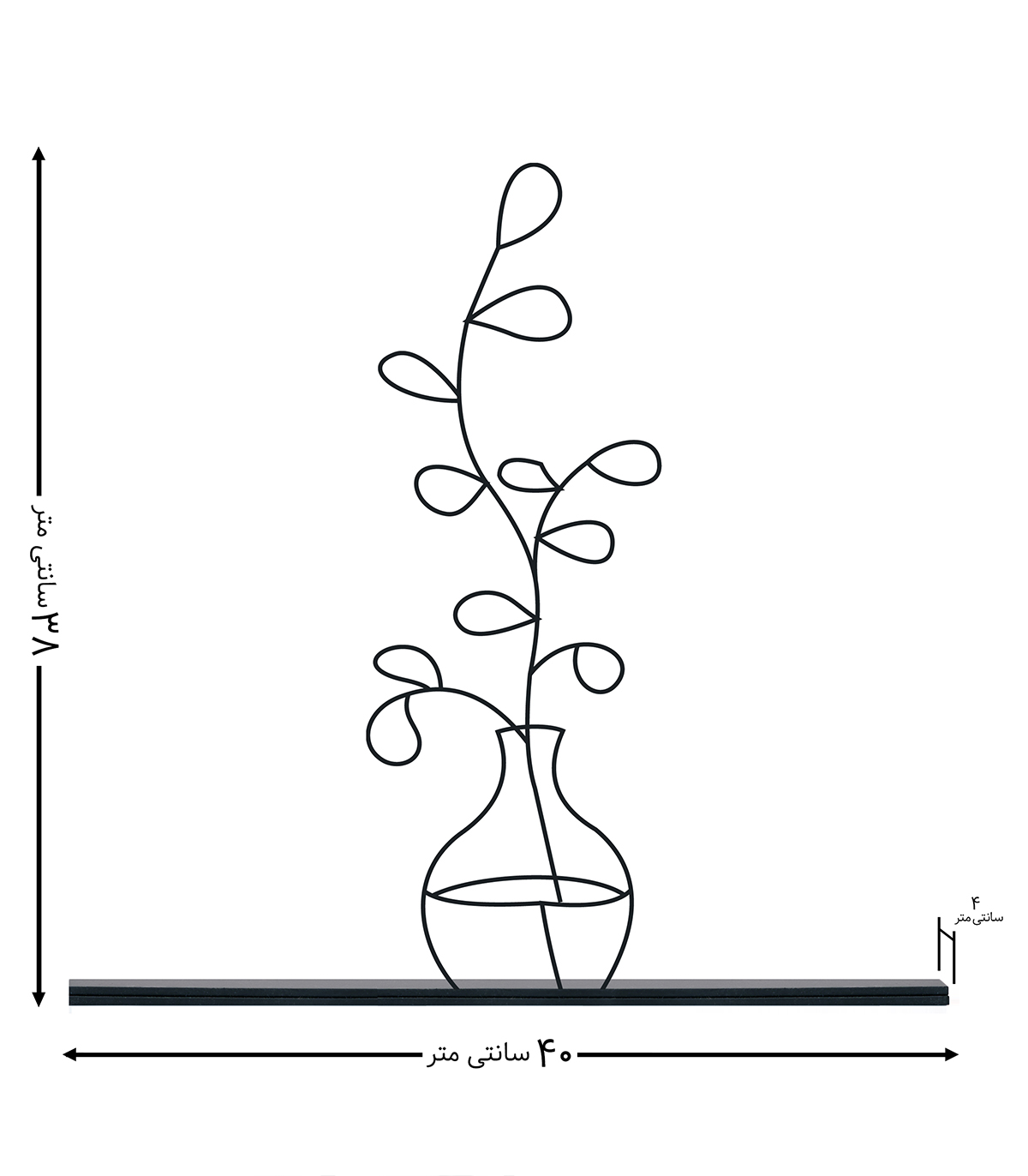 مجسمه سبک مینیمال فلزی مدل گلدان کد 7192
