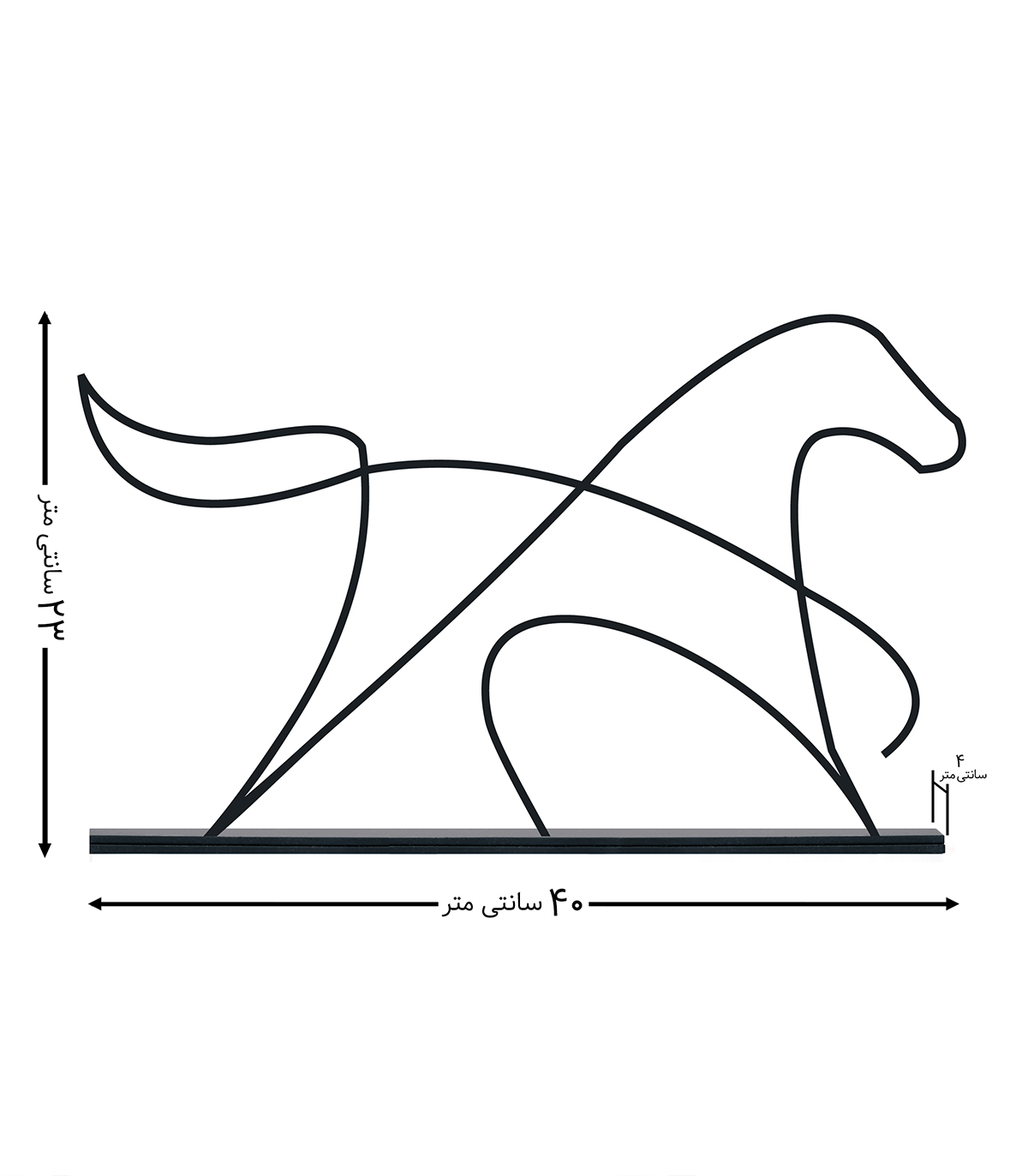 مجسمه فلزی مینیمال مدل اسب کد 7194