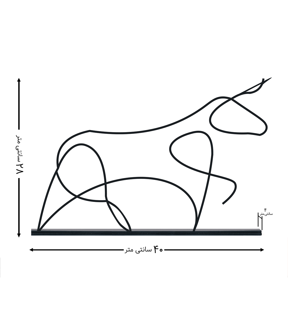 مجسمه فلزی سبک مینیمال مدل گاو کد 7197