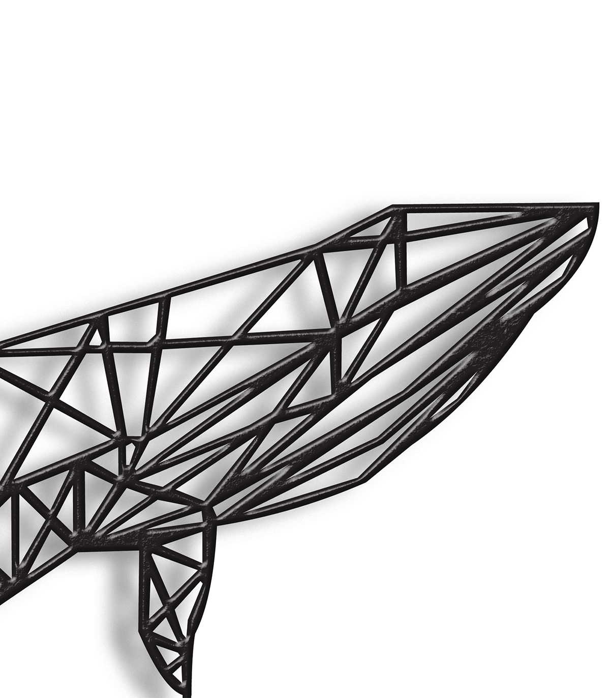 مجسمه فلزی مینیمال مدل نهنگ کد 7241