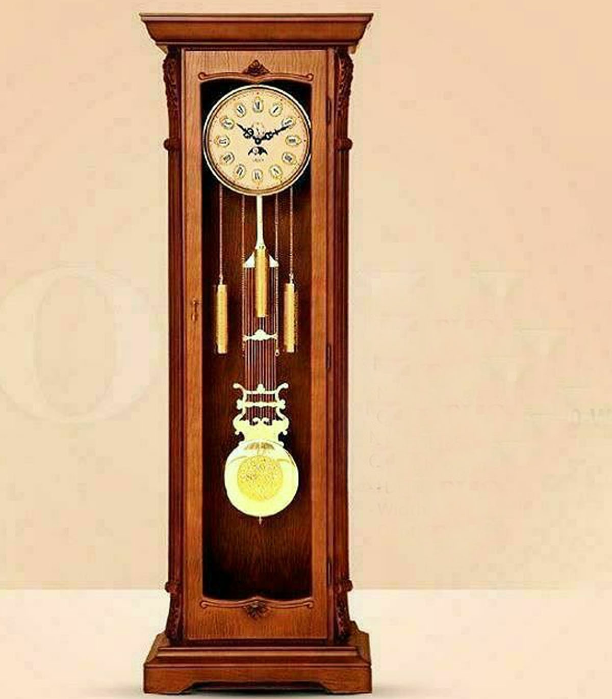 ساعت ایستاده چوبی طرح مورنا قهوه ای