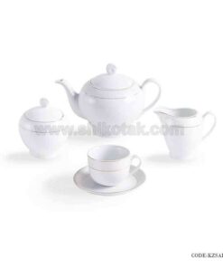 سرویس چایخوری 6 نفره زرین طرح سپید صدف