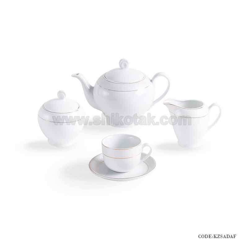 سرویس چایخوری 6 نفره زرین طرح سپید صدف