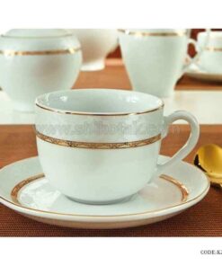 ظروف چینی 6 نفره زرین طرح هدیه طلایی