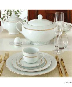 ظروف چینی 6 نفره زرین طرح هدیه طلایی