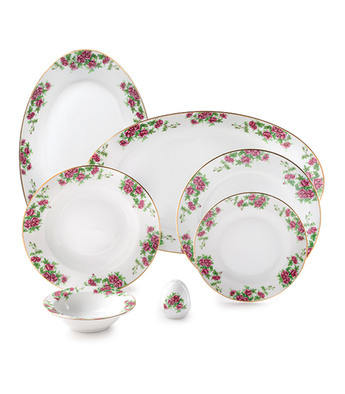 سرویس چینی 28 پارچ 6 نفره مدل بیدگل سری ایتالیا اف