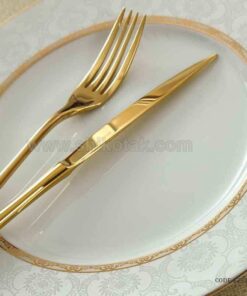 ظروف چینی 6 نفره زرین طرح هدیه طلایی