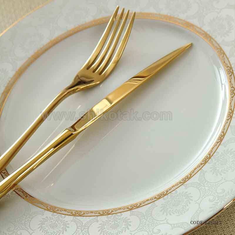 ظروف چینی 6 نفره زرین طرح هدیه طلایی