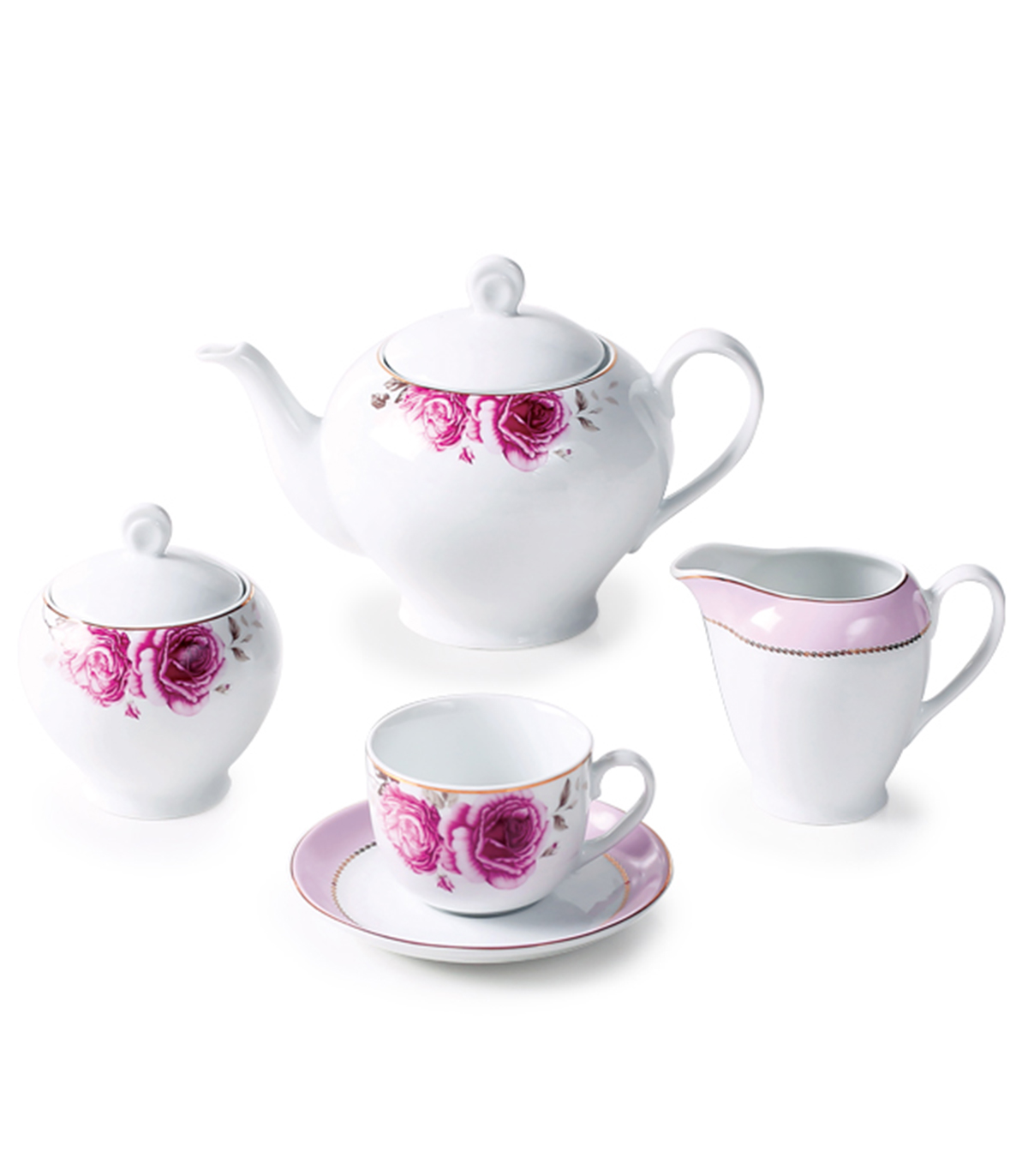 سرویس غذا خوری زرین 12 نفره رز فلاور سری ایتالیا اف