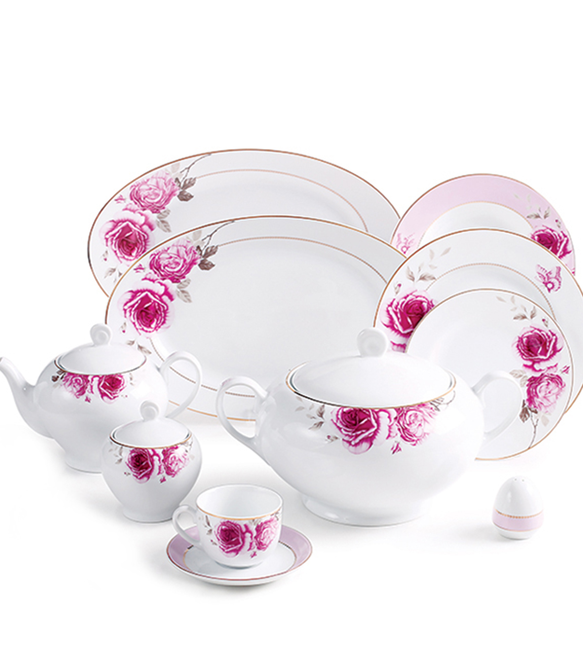 سرویس غذا خوری زرین 12 نفره رز فلاور سری ایتالیا اف