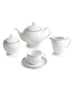 ظروف چای خوری چینی 6 نفره 12 پارچه طرح ریوا پلاتینی سری ایتالیا اف