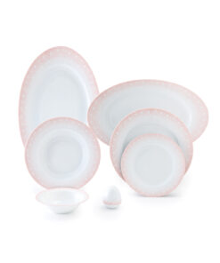 سرویس چینی 12 نفره 102 پارچ زرین مدل ساکورا صورتی سری ایتالیا اف