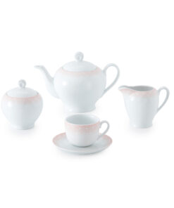 سرویس چینی 12 نفره 102 پارچ زرین مدل ساکورا صورتی سری ایتالیا اف