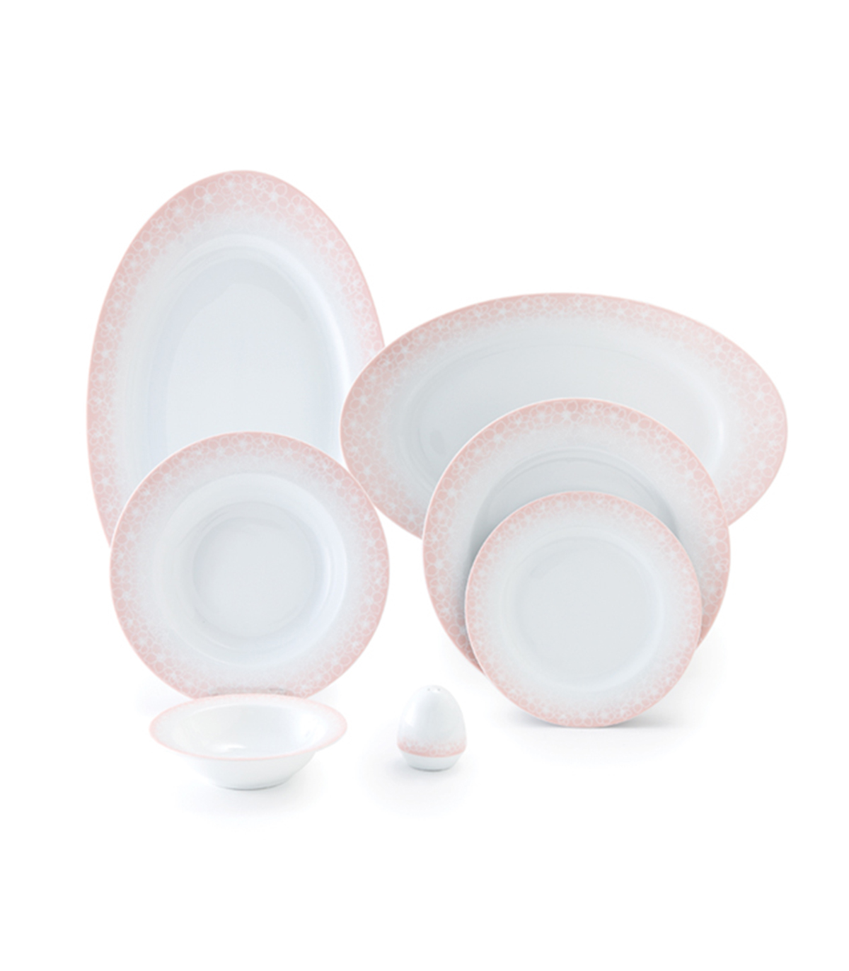 سرویس چینی 6 نفره 28 پارچ زرین مدل ساکورا صورتی سری ایتالیا اف