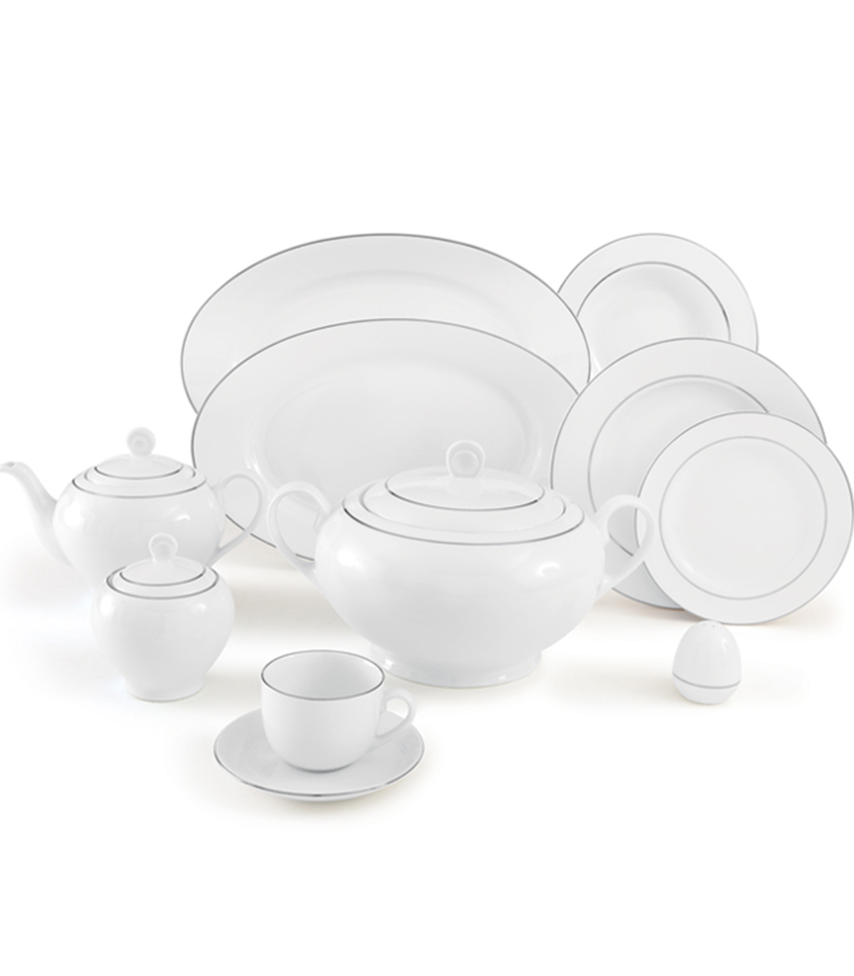 سرویس 12 نفره چینی زرین سپید صدف سری ایتالیا اف