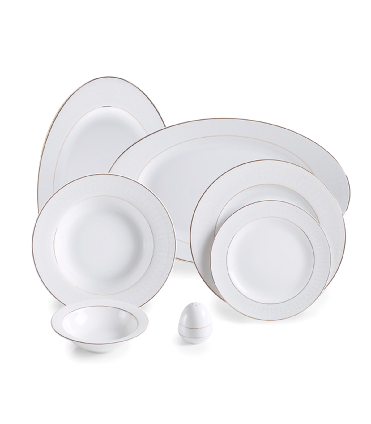 سرویس 12 نفره چینی زرین سپید صدف سری ایتالیا اف