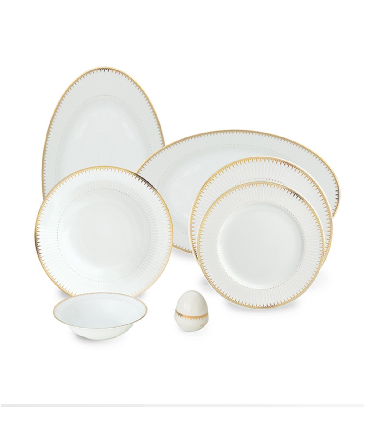 ظروف چینی لوکس 6 نفره زرین طرح سپیدار سری ایتالیا اف