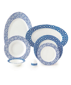 سرویس غذا خوری چینی 28 پارچ 6 نفره مدل میبد سرمه ای سری ایتالیا اف