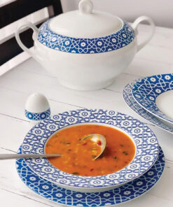 سرویس غذا خوری چینی 28 پارچ 6 نفره مدل میبد سرمه ای سری ایتالیا اف