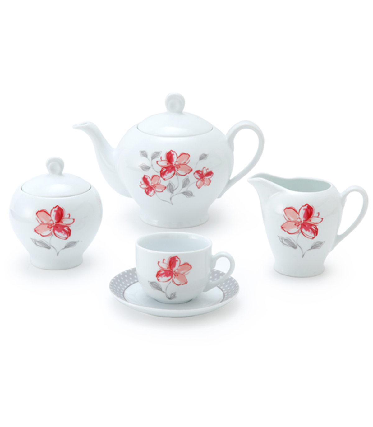 سرویس چینی چای خوری 12 پارچ مدل والنسیا قرمز سری ایتالیا اف