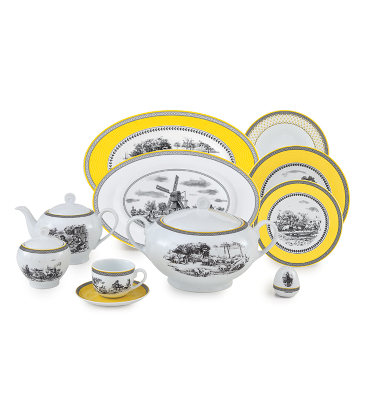 سرویس چینی 102 پارچ 12 نفره مدل ویلیج سری ایتالیا اف