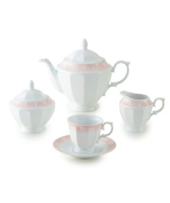 سرویس ظروف غذاخوری 12 نفره طرح آواسیس صورتی سری نئوکلاسیک