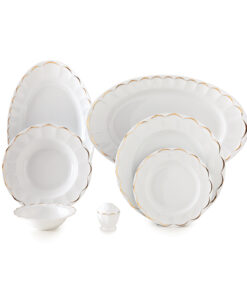 سرویس ظروف غذاخوری 103 پارچه طرح نارسیس طلایی سری نئوکلاسیک