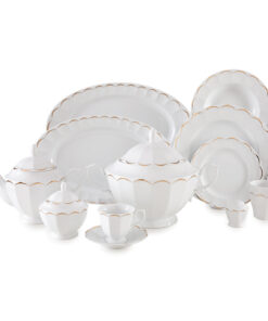 سرویس ظروف غذاخوری 103 پارچه طرح نارسیس طلایی سری نئوکلاسیک