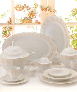 سرویس ظروف غذاخوری 12 نفره طرح هیلدا سری نئوکلاسیک